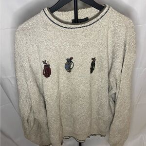 Croft & Barrow Beige Sweater with Sports Embroidery
